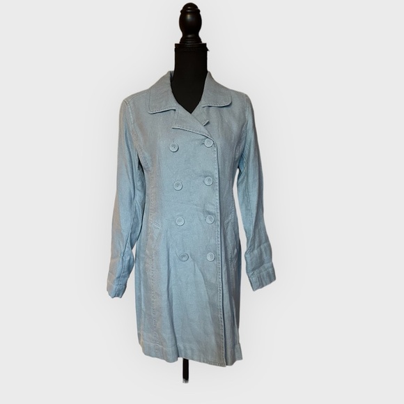 J.Jill Long Double Breasted Jacket Linen and Cotton -Small- NWT - Picture 1 of 5
